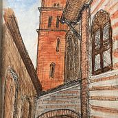 My project in Architectural Sketching with Watercolor and Ink course. Arquitetura projeto de orlandi_luca - 10.01.2021