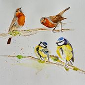 My project in Artistic Watercolor Techniques for Illustrating Birds course. Un proyecto de Pintura a la acuarela de claire forbes - 11.01.2021