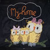 Cuadro de Buhos. Embroider project by Karina Herrera - 01.12.2021