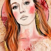 My Project for Elena Garnu course “Illustrated Portraits with Procreate”. Un proyecto de Ilustración digital, Ilustración tradicional, Dibujo a lápiz y Pintura a la acuarela de Aleksandra Schmidt - 11.01.2021