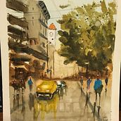 Meu projeto do curso: Paisagens urbanas em aquarela. Projekt z dziedziny  Sztuki piękne użytkownika Elizabeth Zapater - 12.01.2021