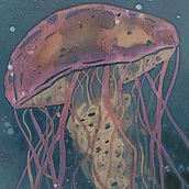 Jellyfish. Digital Illustration, and Watercolor Painting project by Athina - 01.12.2021