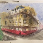 Architectural Sketching with Watercolor - First Painting. Pintura em aquarela projeto de tremblay_michael - 12.01.2021