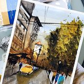 Mi Proyecto del curso: Paisajes urbanos en acuarela. Un proyecto de Bellas Artes, Pintura a la acuarela e Ilustración arquitectónica de giovis - 13.01.2021