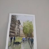 Mi Proyecto del curso: Paisajes urbanos en acuarela. Een project van  Beeldende kunst, Aquarelschilderen y  Architecturale illustratie van dan_han_17 - 13.01.2021