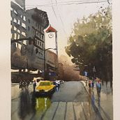 My project in Urban Landscapes in Watercolor course. Watercolor Painting project by Mike Woodcock - 01.14.2021