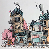 La ciudad vacía. Traditional illustration, Children's Illustration, Watercolor Painting, Fine Arts, Painting, Pencil Drawing, Drawing, and Narrative project by Luis Preciado - 01.13.2021
