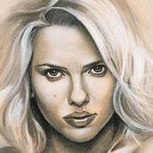 Scarlett Johansson. Drawing, Pencil Drawing, Artistic Drawing, Portrait Drawing, Realistic Drawing, and Traditional illustration project by Jose Luis Rugilo - 01.15.2021