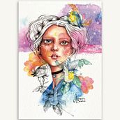 Meu projeto do curso: Retrato ilustrado em aquarela - Proteção . % Samara Danelon tarafından hazırlanan Dijital İllüstras, on, Sulubo, Ve a Resim projesi - 03.20.2021