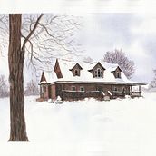 Winter Day!. Watercolor Painting, Architectural Illustration, and Painting project by ElRey - 01.16.2021