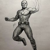 Proyecto final: Ilustración para cómics: anatomía de un superhéroe. Traditional illustration project by Andres Ramirez - 01.17.2021