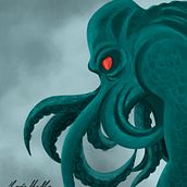 Cthulhu rises. Character Design, Digital Illustration, and Traditional illustration project by María Madla - 01.18.2021