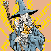 Gandalf el Gris. Digital Illustration project by Nestor Fallas - 01.18.2021