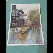 Mi Proyecto del curso: Paisajes urbanos en acuarela. Un proyecto de Ilustración arquitectónica de Coos Burton - 18.01.2021