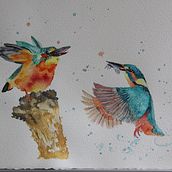 Mein Kursprojekt: Illustriere Vögel mit expressiven Aquarelltechniken. Watercolor Painting project by El Ke - 01.18.2021