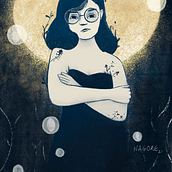 Tinta y oro. Proyecto de técnicas de dibujo tradicional con Procreate. Editorial Illustration, and Traditional illustration project by Nagore Rementeria - 01.18.2021