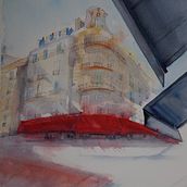 My project in Architectural Sketching with Watercolor and Ink course. Traditional illustration project by Ana Bello - 05.08.2021