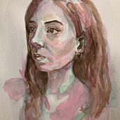 Self Portrait. Watercolor Painting project by Chelsea Law - 01.19.2021
