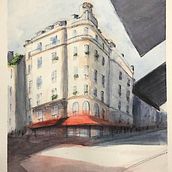 My project in Architectural Sketching with Watercolor and Ink course. Architectural Illustration, and Watercolor Painting project by Federico Grilli - 01.20.2021