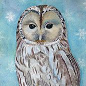 Ural Owl. Drawing, Traditional illustration, and Naturalistic Illustration project by rinakatz - 03.21.2021