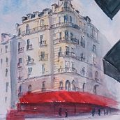 My project in Architectural Sketching with Watercolor and Ink course. Design, DIY, Drawing, Fiber Arts, Sketching, and Watercolor Painting project by Nataliya - 01.22.2021