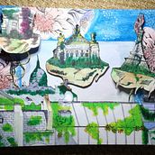 "the world after" for the brand " fête impérial" (challenge in june 2020). Watercolor Painting project by Elodie Nebulot - 06.04.2020