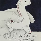The Unicorn that broke his horn. Projekt z dziedziny Trad, c, jna ilustracja,  R i sunek atramentem użytkownika Nicole Hague Andrews - 21.01.2021