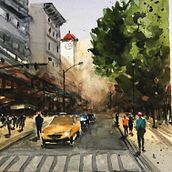 My project in Urban Landscapes in Watercolor course. Watercolor Painting project by yinzhihelan - 01.21.2021