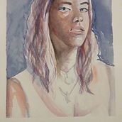 Artistic portrait with watercolors. Watercolor Painting project by ericaciffo - 01.22.2021