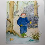 My project in Watercolor Illustration with Japanese Influence course. Traditional illustration project by Isabel Smeesters - 04.10.2021