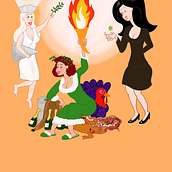 Los tres espíritus de la navidad de 2020. Traditional illustration project by Jaime González - 01.22.2021