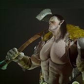 Orc - Videogame Character. Un projet de Conception de personnages 3D , et Modélisation 3D de Raul Montañés Alvarez - 09.07.2019