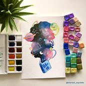 Galixia kawaii.. Traditional illustration, Ink Illustration, and Children's Illustration project by Marisol Espriella - 01.24.2021
