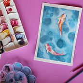 koy fish. Watercolor Painting project by Michelline Paiva - 01.25.2021
