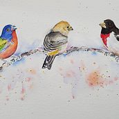 My project in Artistic Watercolor Techniques for Illustrating Birds course. Watercolor Painting project by Deb Schonberg - 01.25.2021