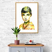Audrey Hepburn. Un proyecto de Pintura a la acuarela de Constantin Eugen Cozma - 26.01.2021