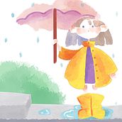 niña con sombrilla. Un projet de Art conceptuel, Illustration numérique et Illustration jeunesse de Samantha Cuevas - 27.01.2021