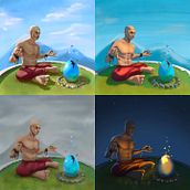 Mindfulness - My lighting study. . Digital Illustration, Digital Painting, and Traditional illustration project by Gustavo Espinel - 01.24.2021