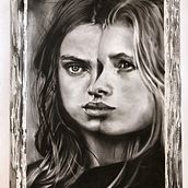 Senza titolo. Charcoal and Pan Pastel on SandPaper. 60x45. Drawing, Portrait Drawing, and Realistic Drawing project by parker_b - 04.17.2019