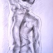 Mi Proyecto del curso: Dibujo de la figura humana en movimiento. Modelado de espalda. Pencil Drawing, Artistic Drawing, and Portrait Drawing project by Oscar Sacchi - 03.12.2021