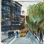 Mi Proyecto del curso: Paisajes urbanos en acuarela. Fine Arts, Watercolor Painting, and Architectural Illustration project by Josean Fernandez - 04.30.2021