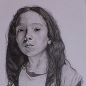 La seriedad de una joven . Drawing, Pencil Drawing, Figure Drawing, and Realistic Drawing project by Karla Palomino - 01.29.2021