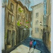 Mi Proyecto del curso: Paisajes urbanos en acuarela. Watercolor Painting project by Maria R - 02.04.2021