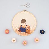 Bordado sobre ilustración.. Un progetto di Ricamo, Fotografia e Illustrazione digitale di victoriaestevezperez - 30.01.2021