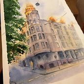 Architectural Sketching. Architecture, and Watercolor Painting project by Julia Hoyle - 01.30.2021