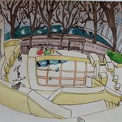 My project in Urban Sketching: Express Your World in a New Perspective course. Artistic Drawing, and Watercolor Painting project by chloe.ducroizet - 02.07.2021