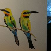 Bee Eaters - 2021. Watercolor Painting project by Keri Panatier - 01.31.2021
