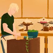 The Baker. Artistic Drawing, Character Design, Digital Illustration, Drawing, Traditional illustration, and Painting project by Karen Fletcher - 07.24.2020