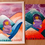 Acuarela y gouache / Extrañeza de Montaña . Watercolor Painting, Acr, and lic Painting project by Carolina Patiño Cuéllar - 01.31.2021