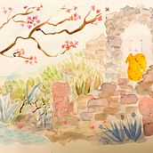 My project in Watercolor Illustration with Japanese Influence course. Un progetto di Pittura ad acquerello di dorotagrobler - 01.02.2021